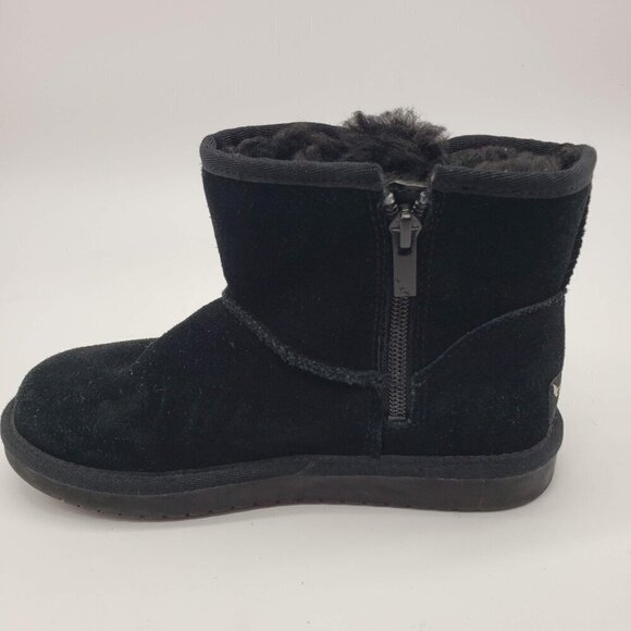 Koolaburra by UGG 1117810 Victoria Mini Ankle Boot Suede Black Youth 2 side bows - Picture 5 of 13
